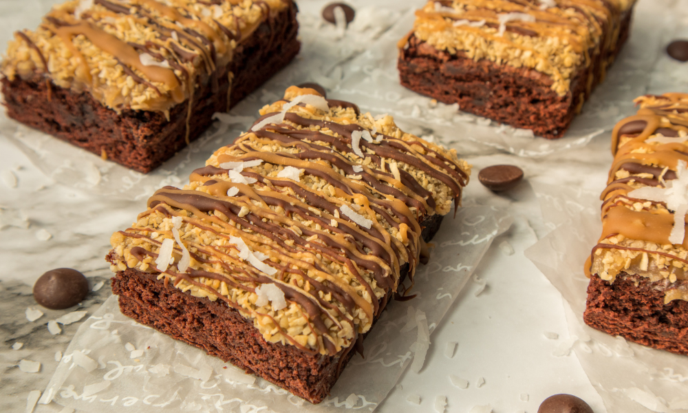 Toasted Coconut & Caramel Brownies