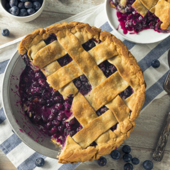 pie opened up to show berry filling inside